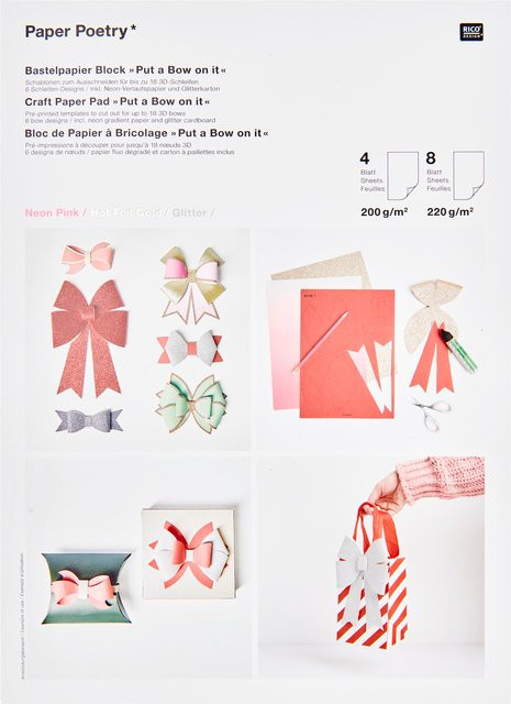 Rico Design Paper Poetry Bastelpapierblock Put a Bow on It, A4, Multicolor - Bild 1