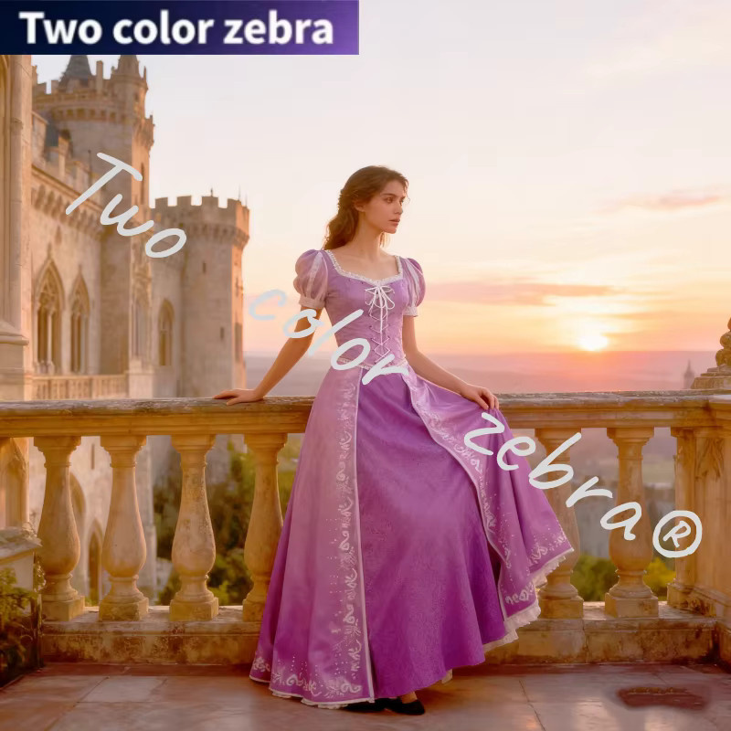 Disney Prinzessin Rapunzel Cosplay Kostüm, Lila, Plüsch / Textil - Bild 3