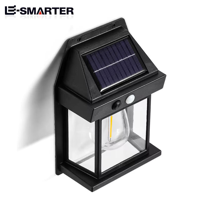 ESMARTER LED Solar-Wandleuchte mit Bewegungsmelder in Schwarz und warmweißem Licht für Garten, Veranda und Außenbereiche - Bild 2