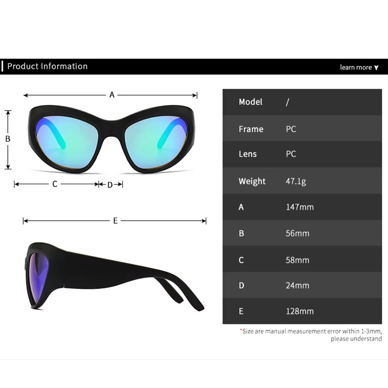 GLTRENDY Sportsonnenbrille, Herren, Vollrand, Schwarz, Tr90 - Bild 4