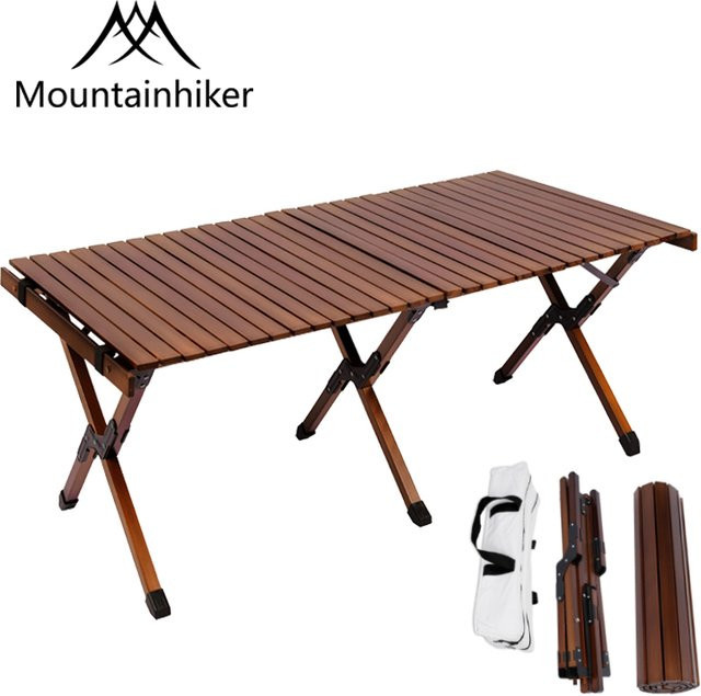 MOUNTAINHIKER Klapptisch aus Buche in Braun für Camping, Picknick und Garten - Bild 1
