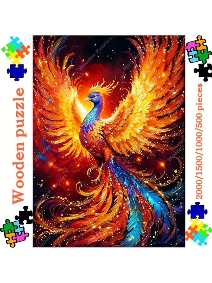 Majestic Phoenix Holzpuzzle, Tiere, Fantasy, Bunt / Mehrfarbig - Bild 6