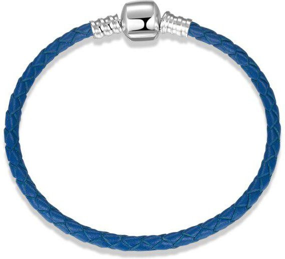YIRAN Jewelry Armband, braunes Lederseil, 925 Silber, blau, Damen, 16cm - Bild 1