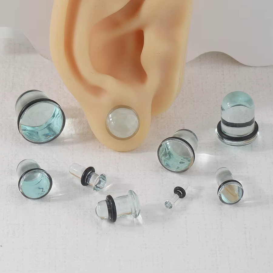SWANJO Piercing-Ohrringe, Glas, Weiß, Damen, 1,6–16 mm - Bild 2