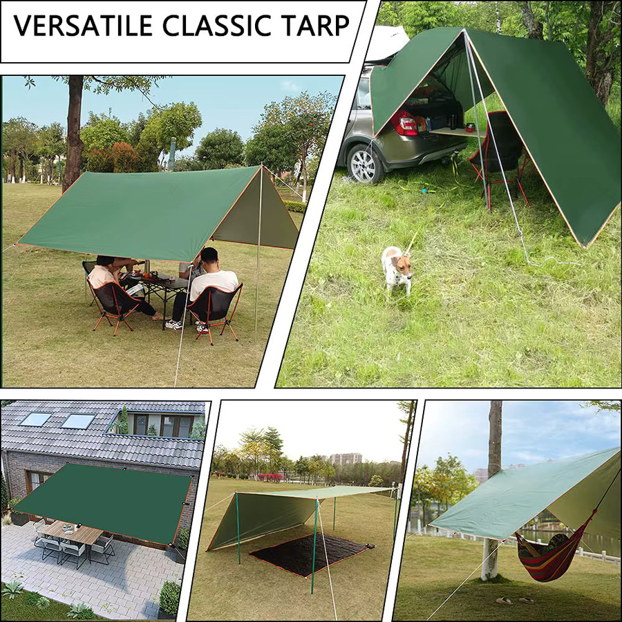 Top Lander Wasserdichte Plane als Sonnenschutz für Garten, Camping und Strand in Beige - Bild 2