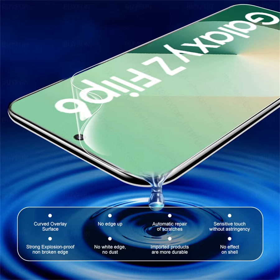 999D Hydrogel-Displayschutzfolie für Samsung Galaxy Z Flip 7, 6, 5, 4, transparent, kratzfest und gebogen - Bild 2