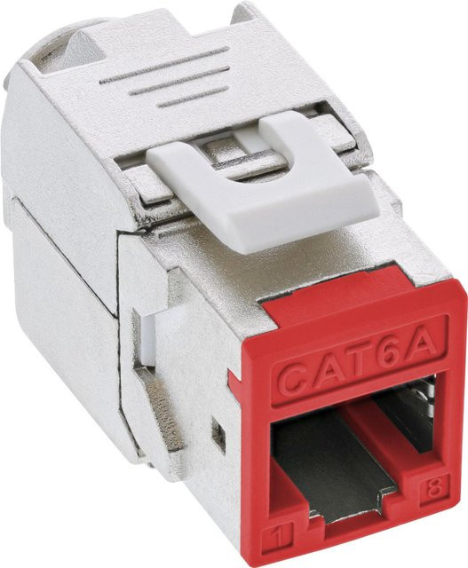 InLine 8er Pack Keystone RJ45 Buchse geschirmt Cat.6A rot - Bild 1
