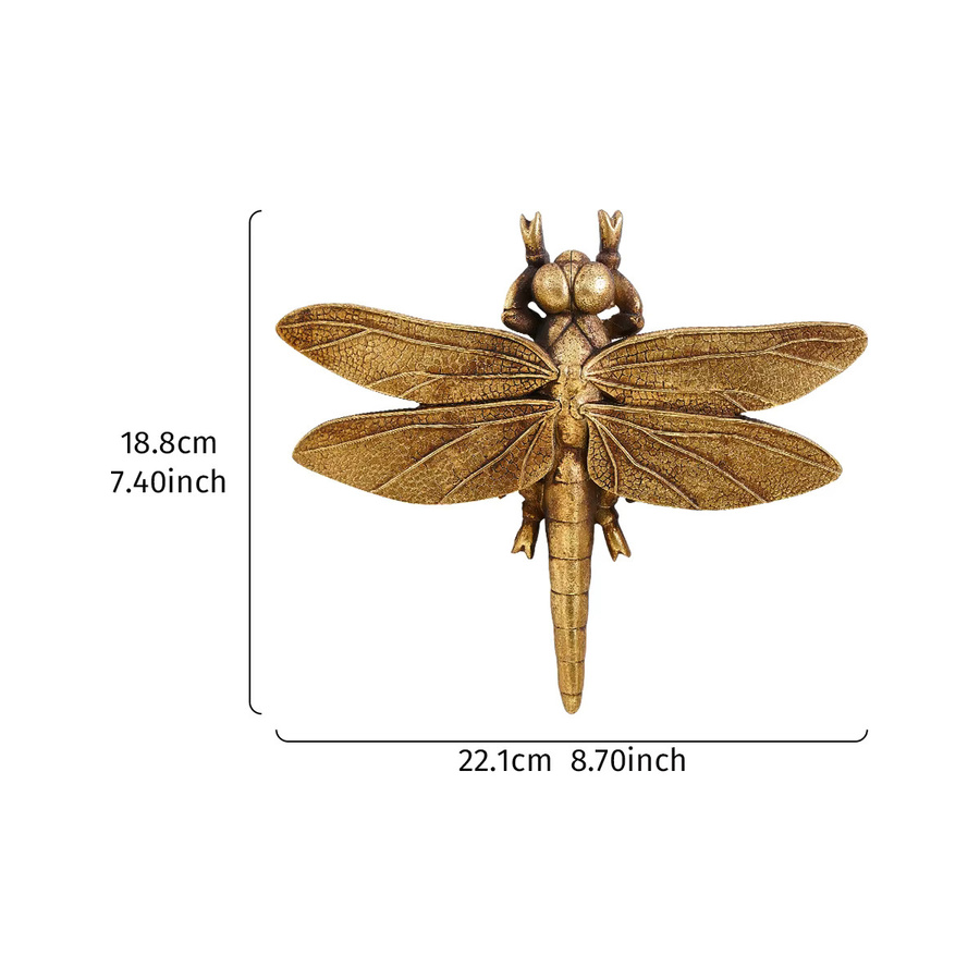 Goldene Libelle als Wandbehang aus Harz zur Dekoration - Bild 2