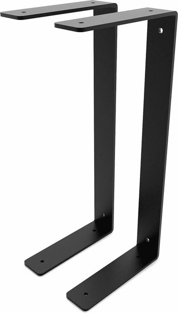 HEVVA Doppelte Regalhalterung HARTENBERG 2er Set Schwarz Metall Tiefe: 15 cm - Bild 1