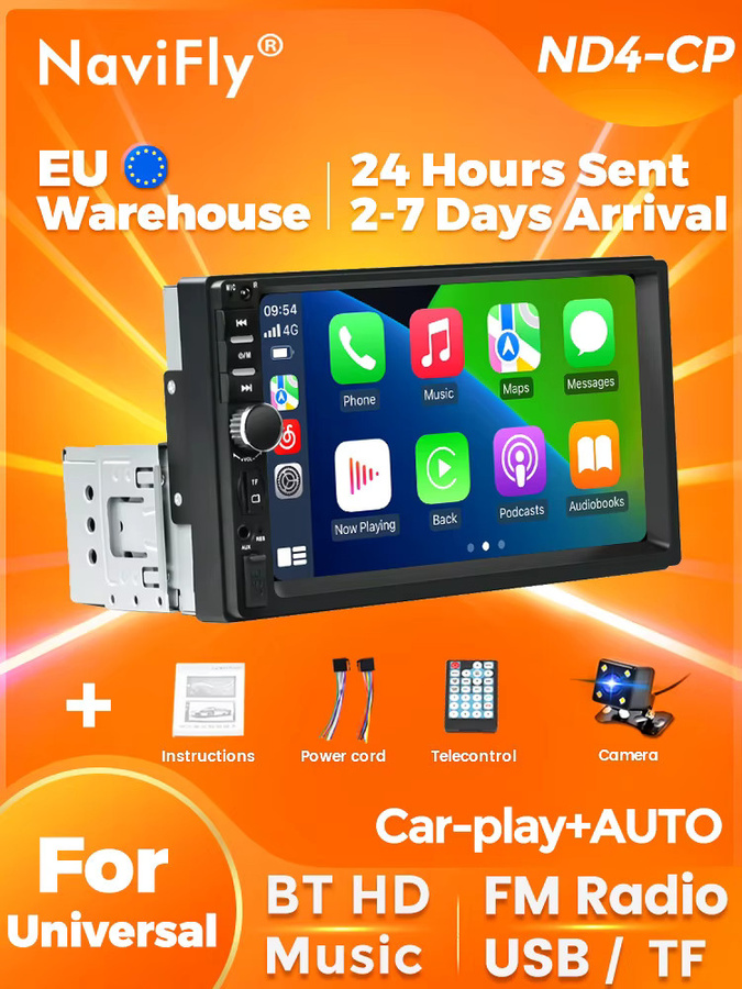 Navifly 1DIN MP5 Multimedia Autoradio mit 7 Zoll Touchscreen, Bluetooth, USB und FM in Schwarz - Bild 5