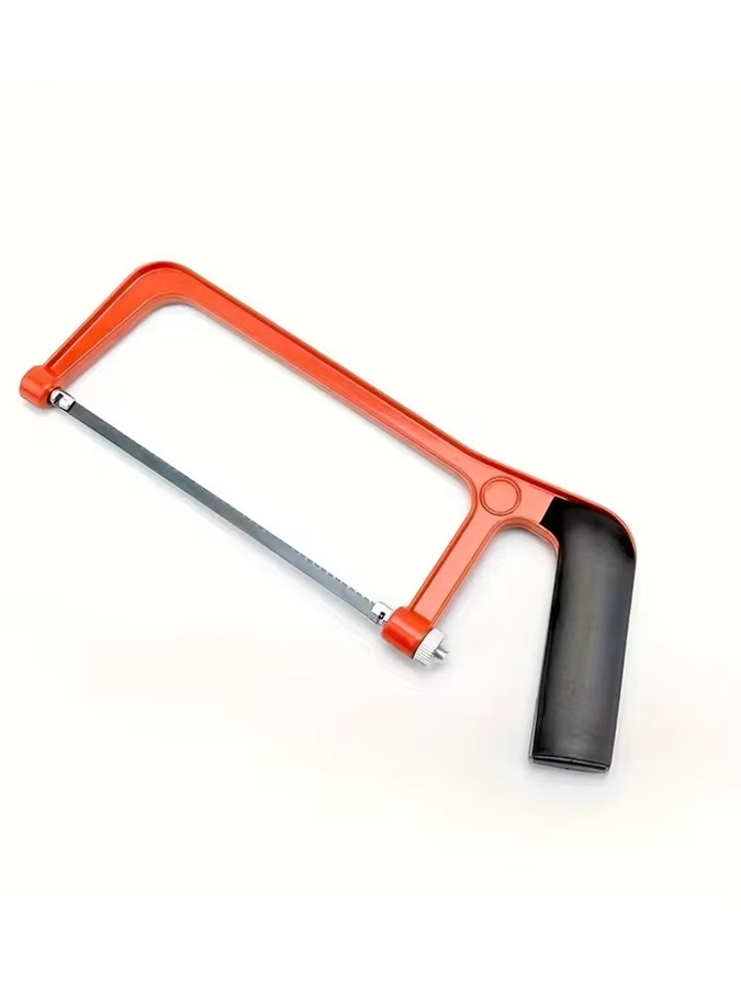 4-in-1 Allzweck-Mini-Handsägen-Set in Orange mit Rahmen und 4 Klingen zum Schneiden von Holz, Metallrohren und PVC für deine DIY-Heimwerkerprojekte - Bild 1