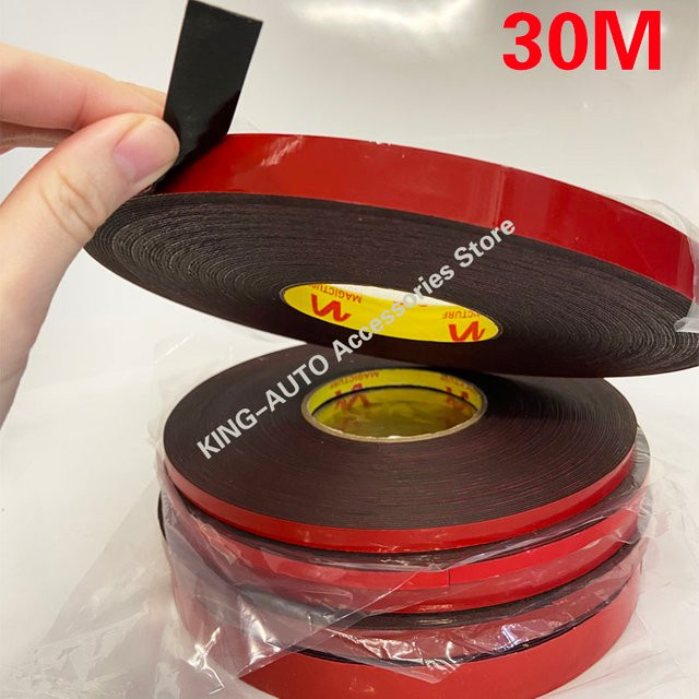 Doppelseitiges PE Schaum Klebeband in Schwarz, 30 m Länge, hochtemperaturbeständig und wasserdicht für Montagearbeiten an Auto, Wand oder LED-Streifen - Bild 1