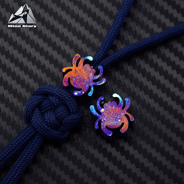 Mine Diary Halskette Anhänger, Titan-Legierung, Spider-Messer Lanyard-Perle, Paracord - Bild 1