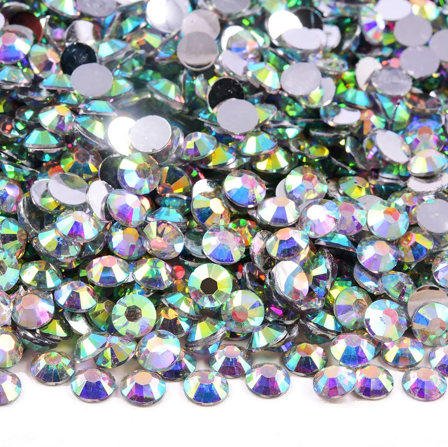 Ywbeads Strass-Steine Kristall AB Harz Rund Flach, Glänzend - Bild 4