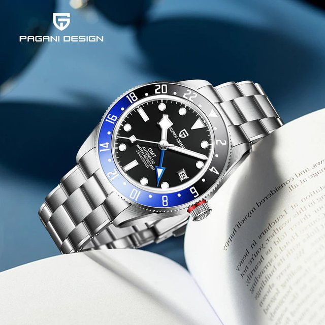 PAGANI DESIGN Armbanduhr GMT, Automatik, Edelstahl, Saphirglas, Herren - Bild 1
