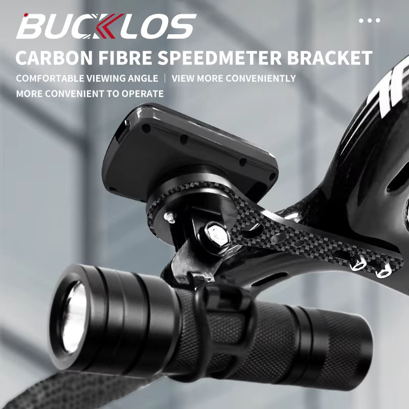 BUCKLOS Carbon Faser Fahrrad Computer Halter für Garmin in Schwarz, B/T/H: 143 x 165 mm - Bild 2