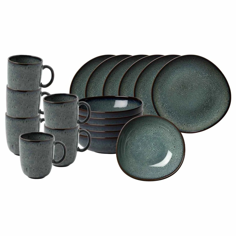 Villeroy & Boch like. Frühstücks-Set Lave aus Keramik, 18-teilig, Grau - Bild 2