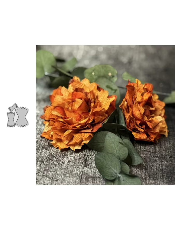 Metall Stanzform Crepe Blume in Silber für DIY Scrapbooking und Bastelarbeiten - Bild 3