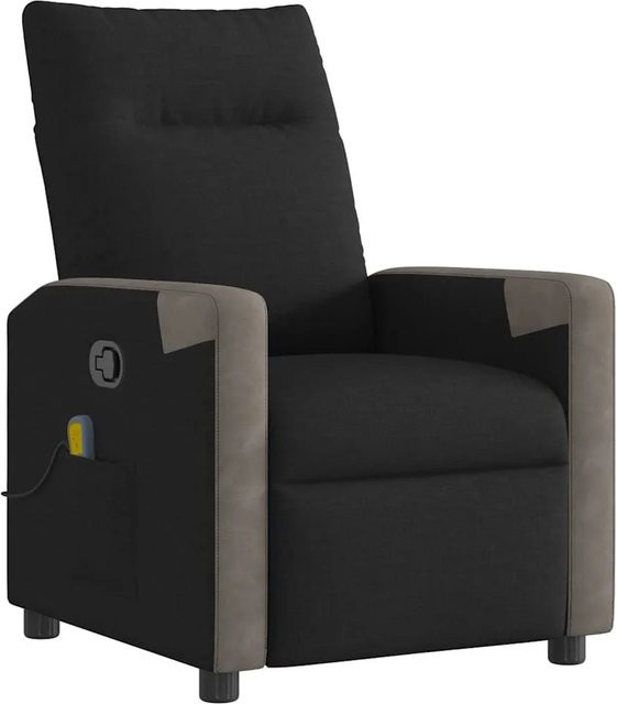 vidaXL Massagesessel Schwarz und Grau aus Stoff mit Armlehnen für das Wohnzimmer - Bild 1