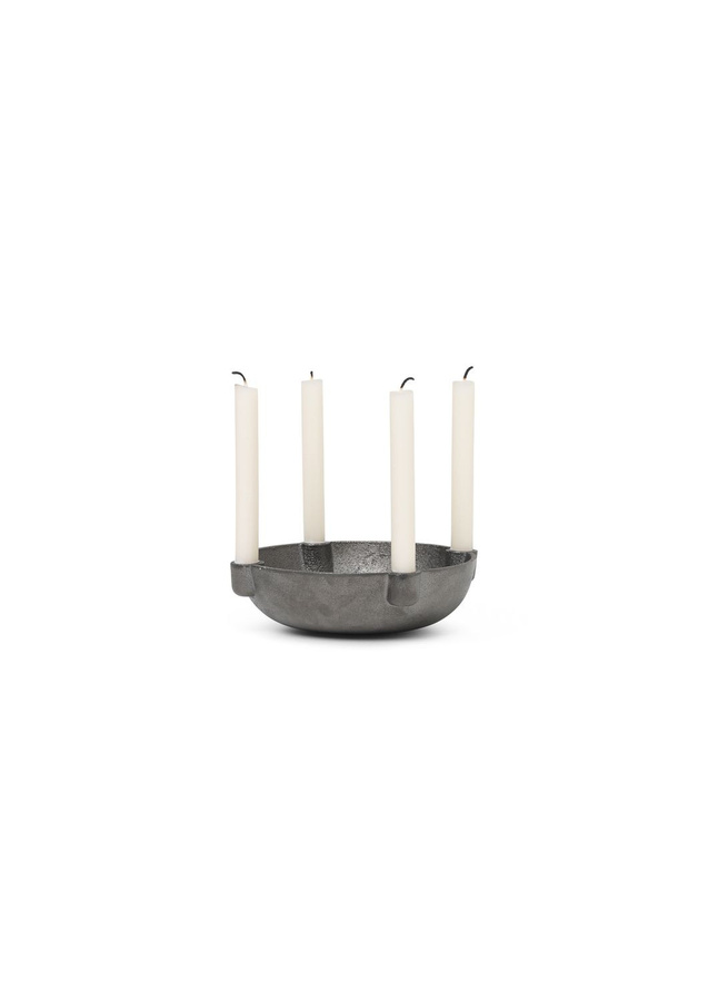 Ferm Living Bowl Kerzenständer aus Metall in Schwarz und Messing für Stabkerzen - Bild 2