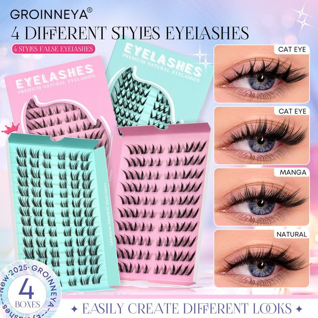 GROINNEYA Wimperncluster, DIY-Wimpernverlängerung, Unisex - Bild 1