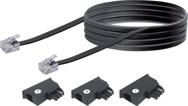 Schwaiger Telefon Anschlussset Schwarz 10 m - Bild 1