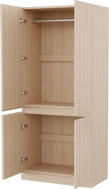 okwish Kleiderschrank mit Doppeltür und Staufächern in Natur, B/T/H: 70 x 40 x 170 cm - Bild 1