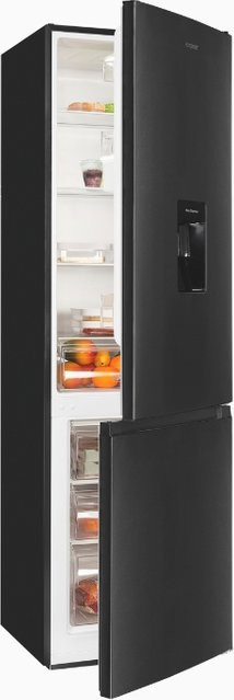 Exquisit Kühl-Gefrierkombination KGC5265-70-WS-040D in Silver, freistehend mit Inoxlook und LED-Innenbeleuchtung, B/T/H: 55 x 56 x 168 cm - Bild 1