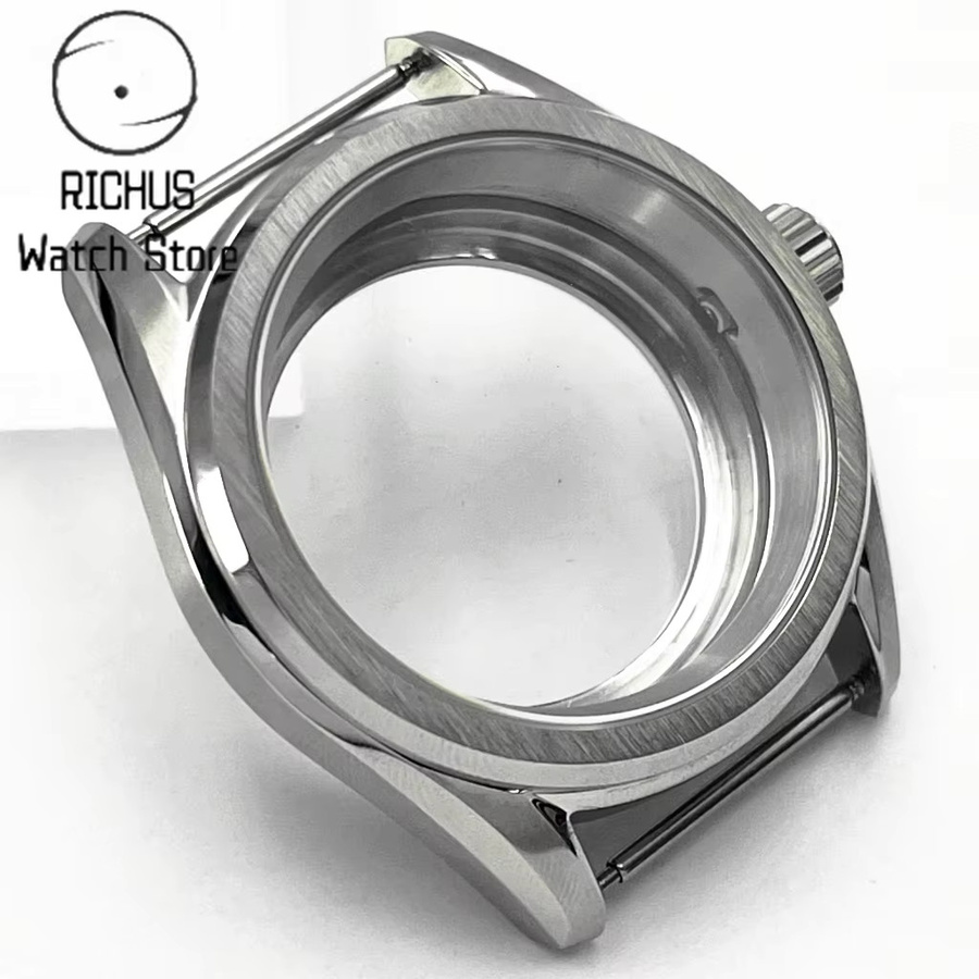 RICHUS Uhrengehäuse Edelstahl, 38 mm, Saphirglas, Silber/Schwarz, für NH35 NH36 ETA2824 PT5000 Uhrwerk - Bild 2