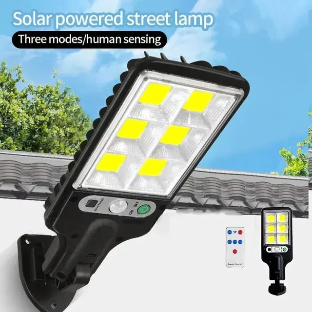 AmmToo COB Solarleuchten für den Außenbereich mit Bewegungsmelder, wasserdichte LED Sicherheitswandleuchte in Schwarz für Terrasse, Gartentür und Gartenwege - Bild 1