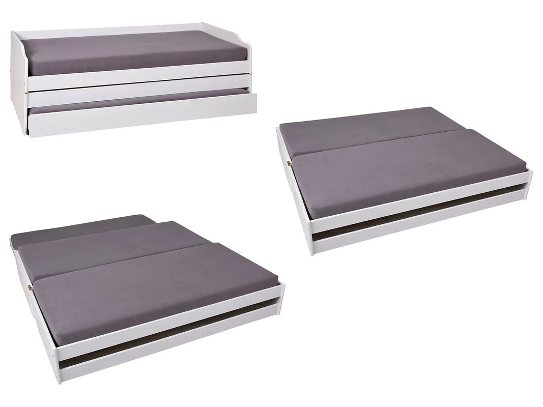 INTER LINK Funktionsbett Lotar in Weiss mit Schubladen und Doppelrosten, B/T: 90 x 200 cm - Bild 2