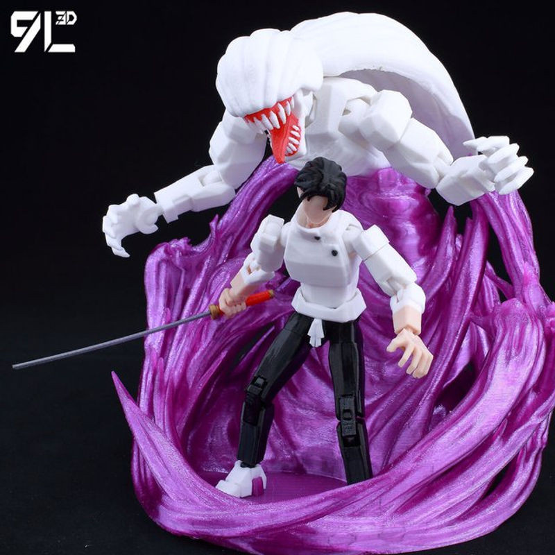 Bandai Dummy13 JJK Anime Figuren 3D Gedruckt, Bewegliche Multi-Jointed Modellfiguren in Schwarz und Mehrfarbig - Bild 1
