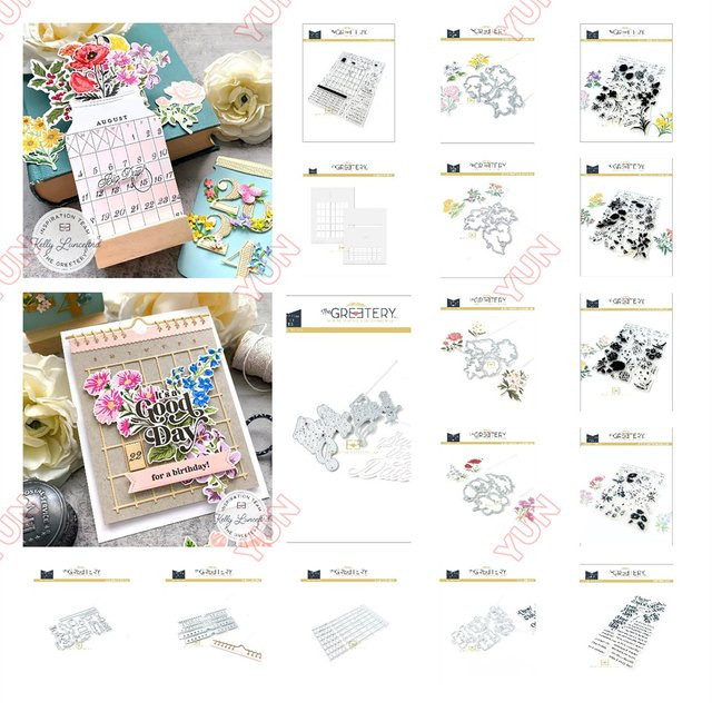Greetery One Fine Day Kalender-Basismotive mit Geburtsmonats-Blüten: Stanzformen, Stempel und Schablonen für dein DIY-Scrapbooking in Multicolor - Bild 1