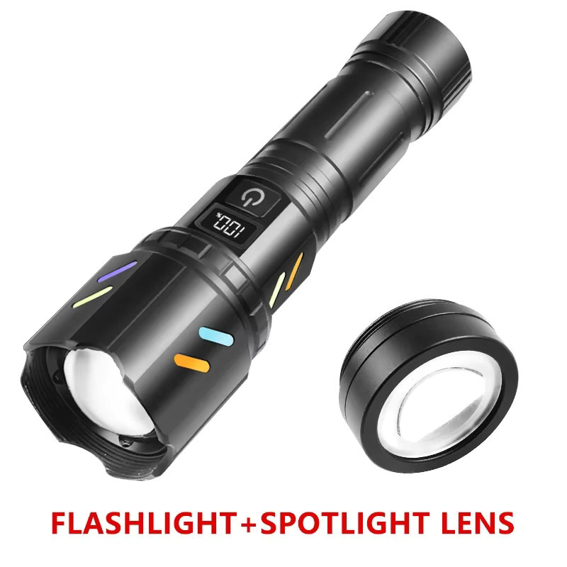 VASTFIRE Taktische LED-Taschenlampe mit Feueranzünder-Funktion und Laserpointer, 5000 Lumen, Schwarz, Wiederaufladbar - Bild 6