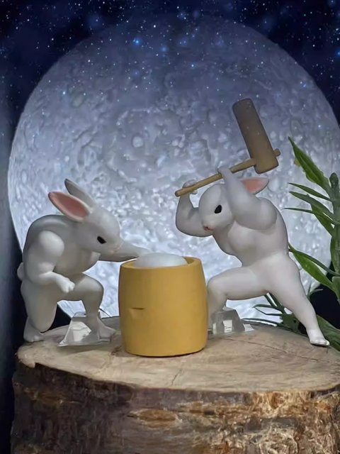 Bandai Muscle Jade Rabbit Hämmerter Reiskuchen Kaninchen Blind Box, Actionfigur - Bild 1
