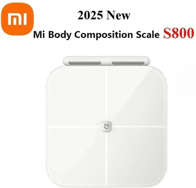 Xiaomi Mijia Smart Scale S800 Körperfettwaage mit 8 Elektroden und Dual-Frequenz BIA, Bluetooth, Weiß - Bild 1