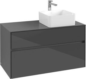 Villeroy & Boch Waschtischunterschrank Collaro in Glossy Grey mit internen Schubladen, Wandmontage, B/H/T: 100 x 54,8 x 50 cm - Bild 1
