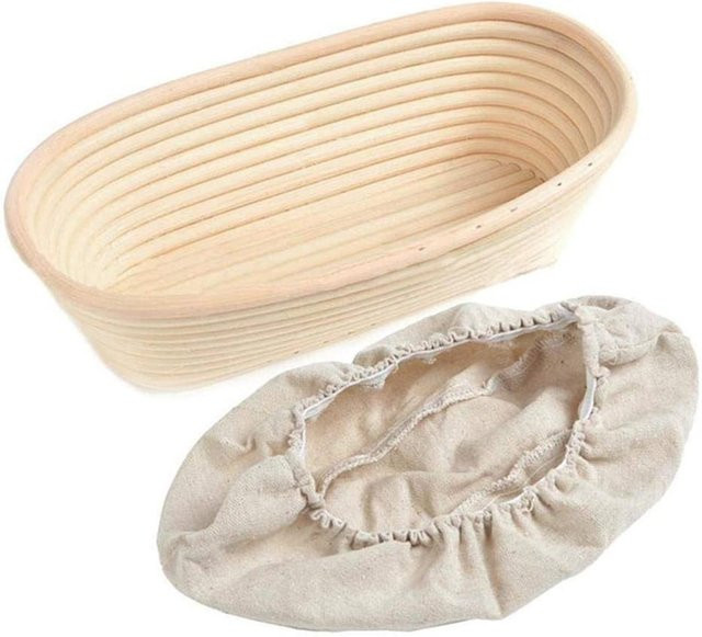 Ovaler Gärkorb aus Rattan mit Inlay von TOMTOP JMS in Beige, Durchmesser: 25 cm - Bild 1
