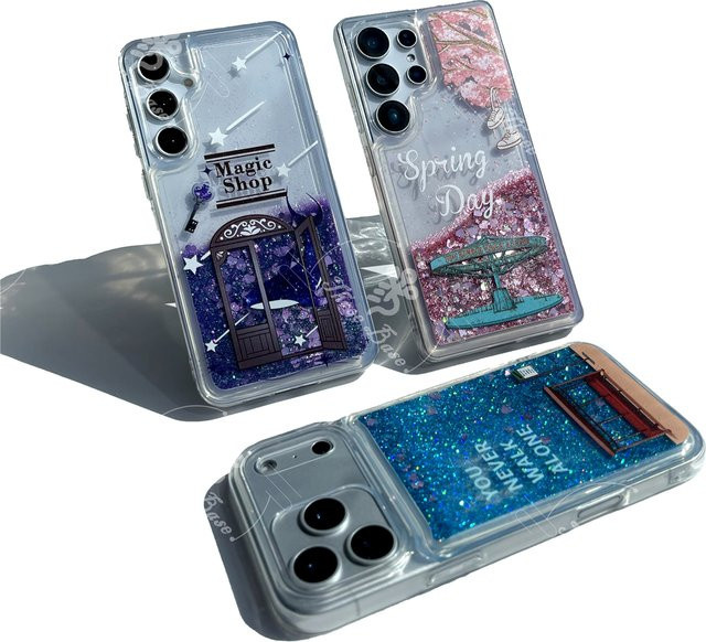 Handyhülle Frühlings-Tagesstimmung mit schwebendem Flüssig-Glitzer für Samsung Galaxy S26 S25 S24 S23 A57 A56 A37 A36 A55 A54 A17 A07 - Bild 1