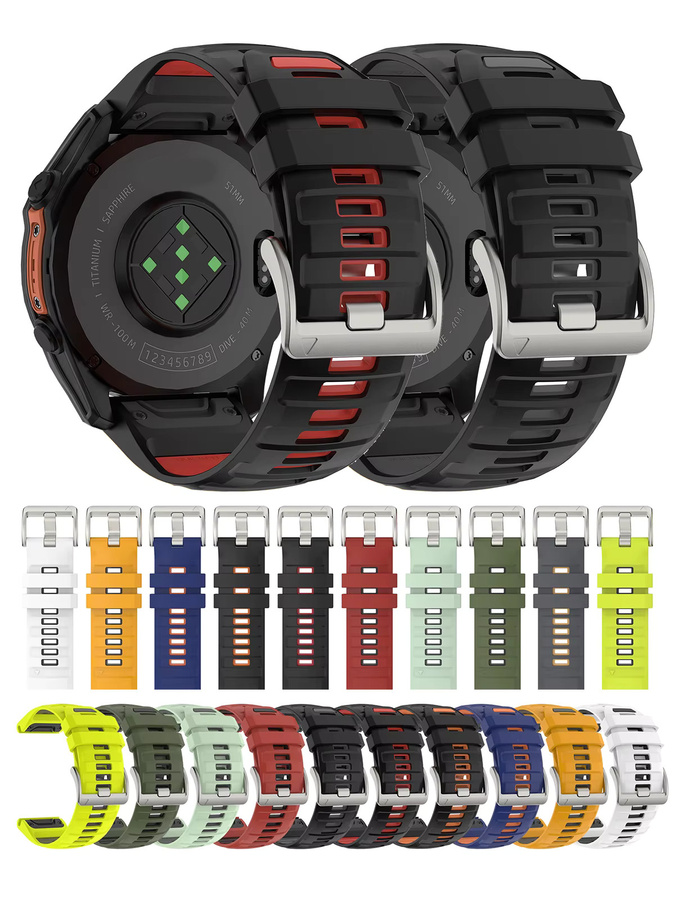 LENNIK Uhrenarmband Silikon, Schwarz, Unisex, 22mm, 26mm - Bild 2