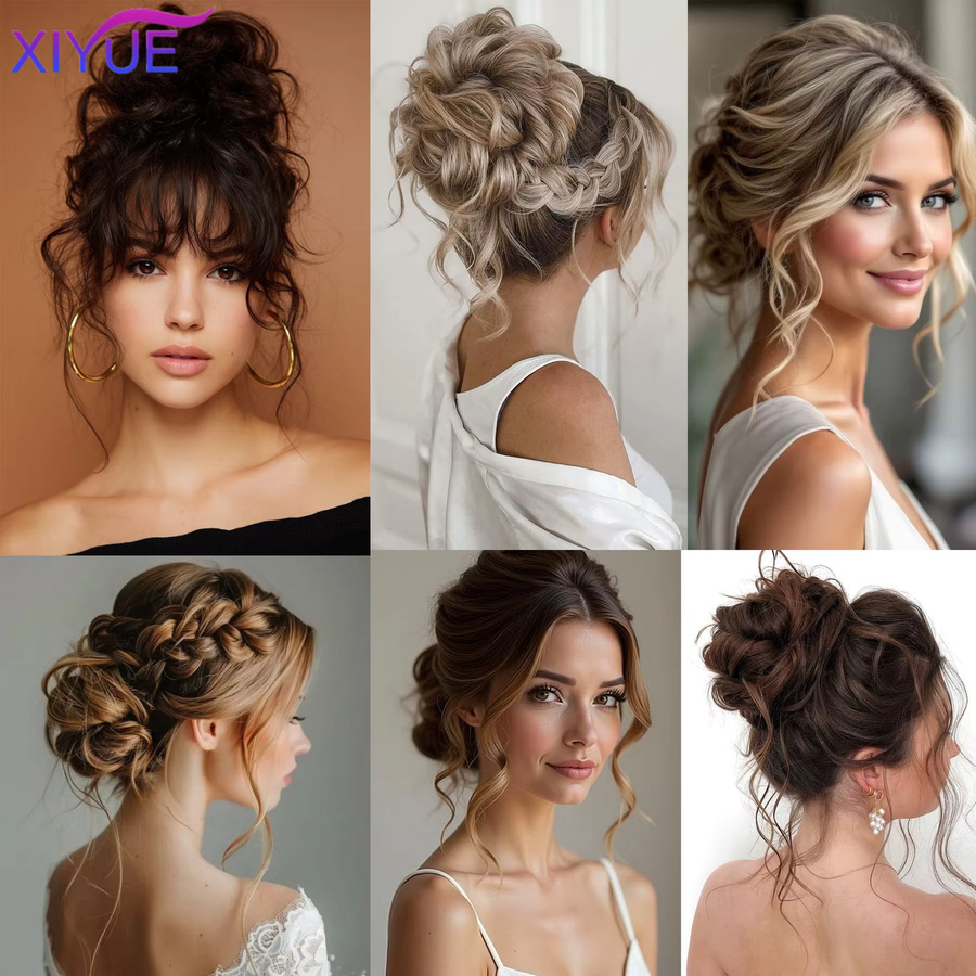 XIYUE Synthetischer Haarknoten, Chignon, Schwarz, Damen - Bild 6