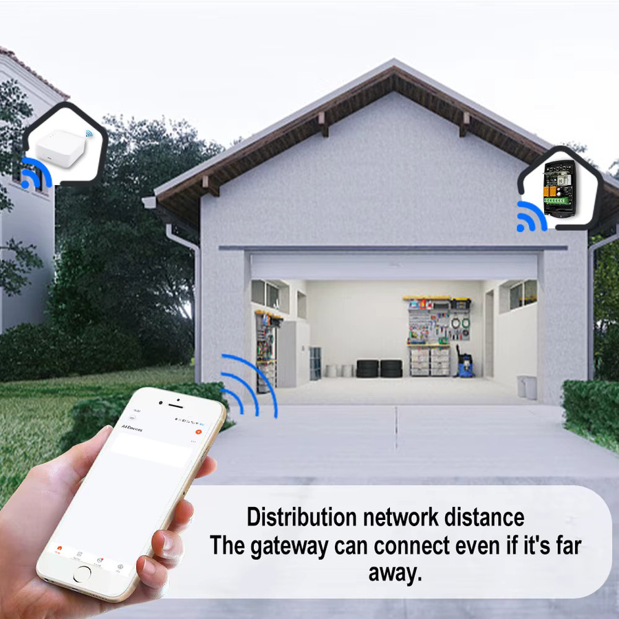Scimagic-RC Zigbee Smart Garagentoröffner mit Rolling Code Controller, 2 Kanäle, 433/433,92 MHz, Schwarz - Bild 5