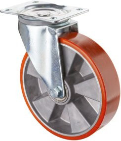 BS Rollen Transportrolle LM400.B90.200 aus Aluminium in Orange - Bild 1