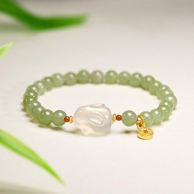 MC Armband, Hotan Jade, Mondhasen-Erdnussperlen, Damen - Bild 1
