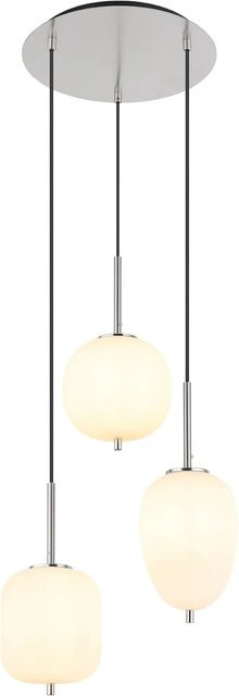 Globo Hängeleuchte Blacky I in Nickel und Opalglas, 3-flammig, modernes Design mit LED-Unterstützung - Bild 1