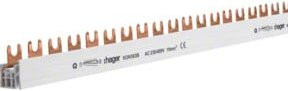Hager Phasenschiene 3P, 10qmm, 57mod, Gabel KDN363B, Farbe: Silber - Bild 1