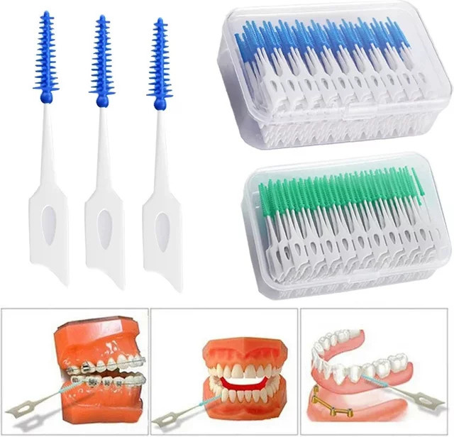 vvocci Interdentalbürsten, 200 Stück, Silikon, Mundpflege - Bild 1