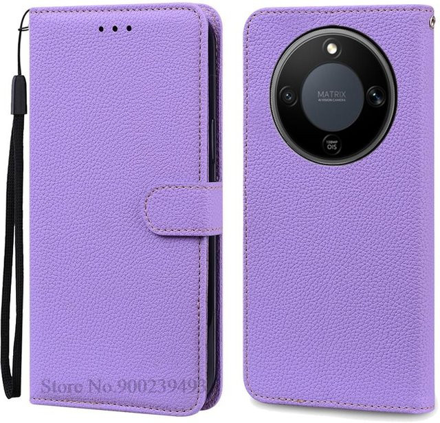 Magic8 Lite Leder Geldbörse Flip Cover für Honor Magic8 Lite in Lichtlila - Bild 1