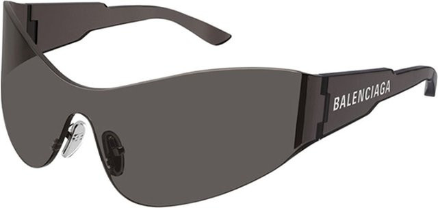 Balenciaga BB0257S Sonnenbrille, Mono-Rahmen, randlos, Grau, Schwarz, Damen - Bild 1