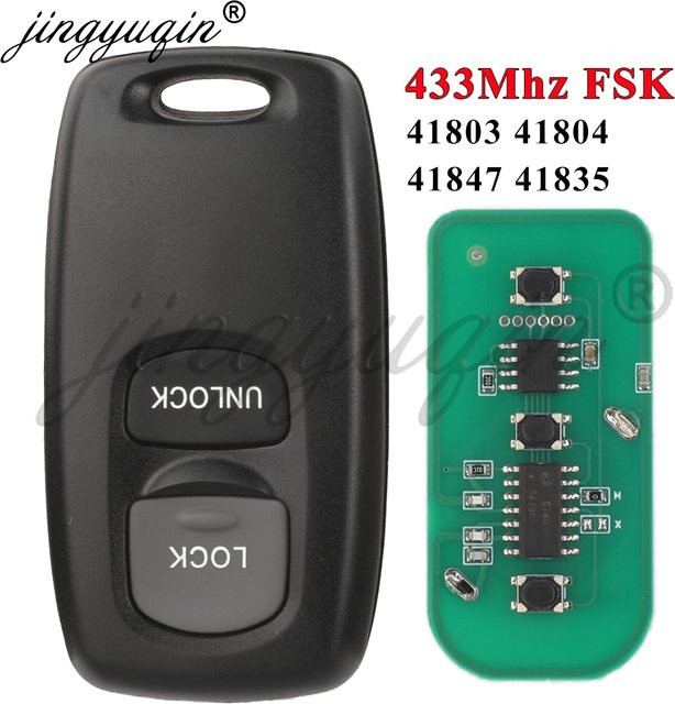 Jingyuqin 2 Tasten Fernbedienung Auto Schlüssel 433 MHz FSK für Mazda M6 2 3 6 Serie 2003-2010 und Ford Ranger Everest in Schwarz - Bild 1